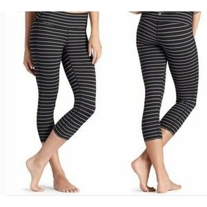 Athleta Leggings Black and Grey Striped Womens Size xs